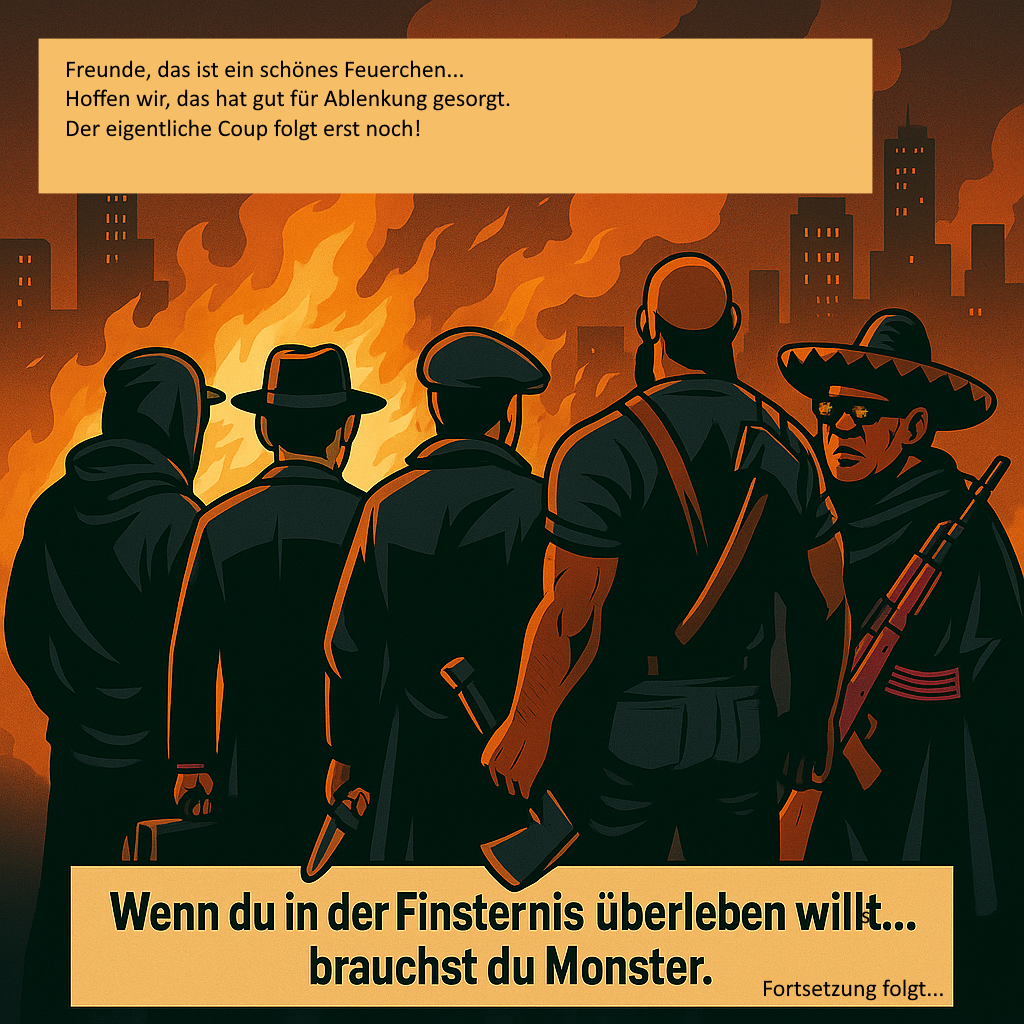 Silhouetten der Crew